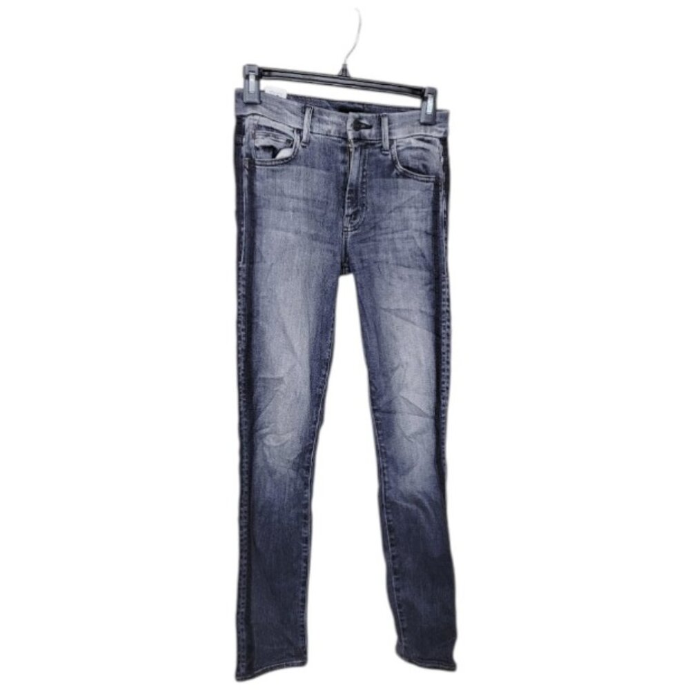 Mother Women's Black Charcoal Mid-Rise Looker Skimp Skinny Jeans Size 24